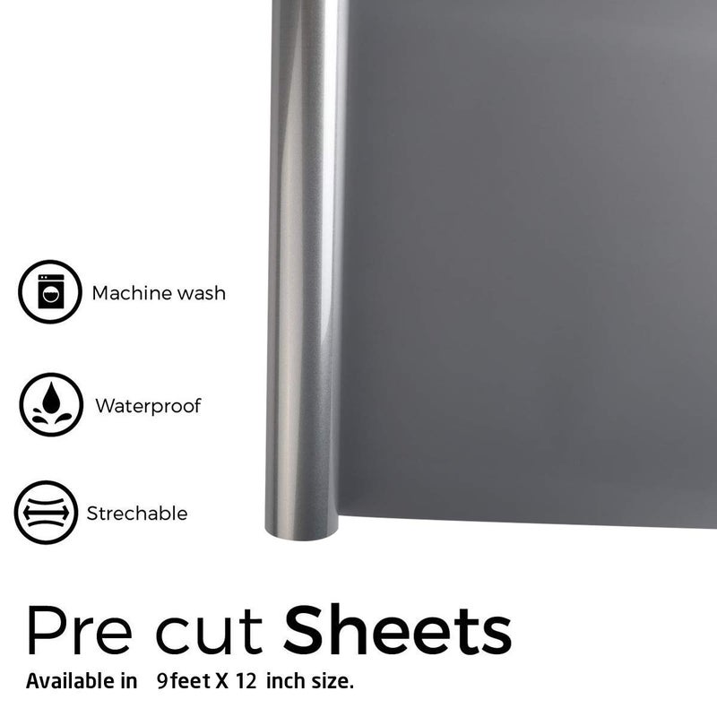 FUNKAKA Heat Transfer Vinyl Reflective Dark Gray HTV Roll, 12" x 10ft Iron on Vinyl for All Cutter Machine, HTV for T-Shirts Easy to Cut & Weed for Heat Vinyl DIY Design - Image 4